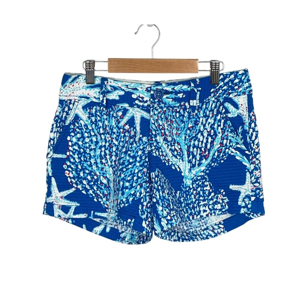 Lilly Pulitzer Good Reef Callahan Shorts Womens 2 Coral Textured‎ Beach Preppy
